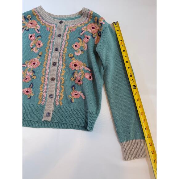 Sundance Floral Embroidered Button Down Cardigan Womens Small Cottagecore Whimsy - Picture 14 of 16